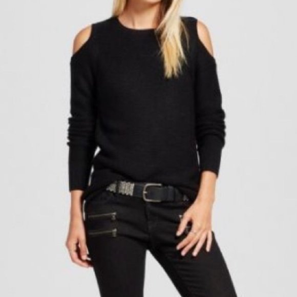 Cold Shoulder Sweater Black Knit NWOT Long Fall - Picture 1 of 6